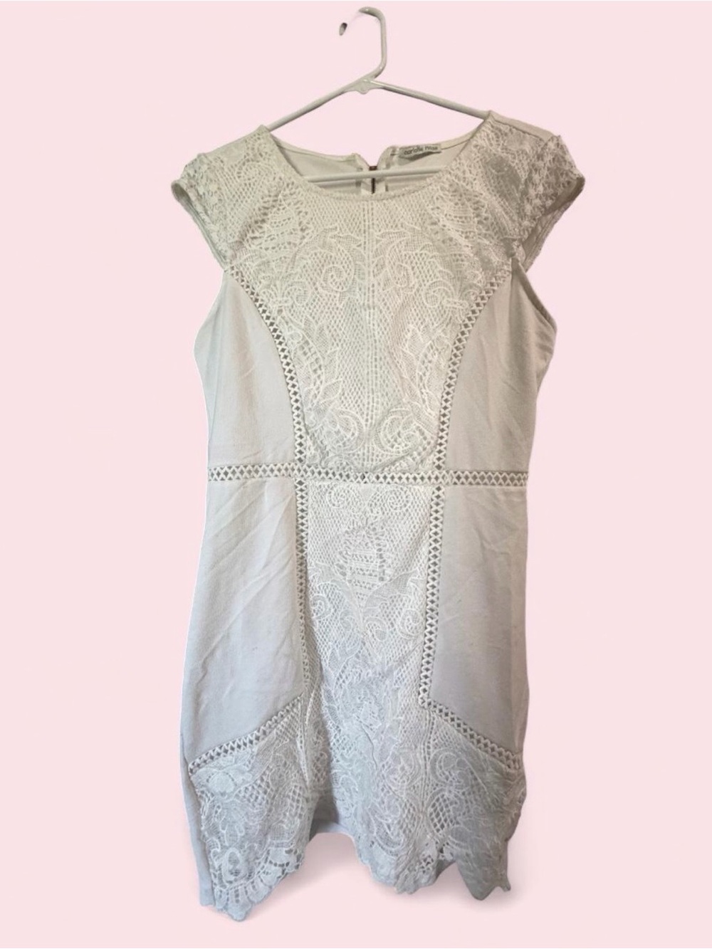 Charlotte Russe White Lace Crochet-Trim Mini Dress